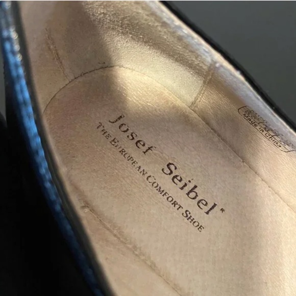 Josef Seibel Black Leather & Patent Leather Flats – Size 39 - Picture 9 of 9